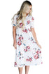 Sexy Casual Pocket Design White Floral Dress